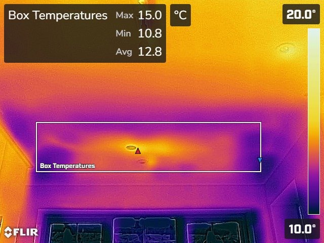 Thermal image of insulated flat roof